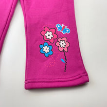 Load image into Gallery viewer, Girls pink, fleece lined pants, elasticated, Inside leg: 28.5cm, EUC, size 2,  
