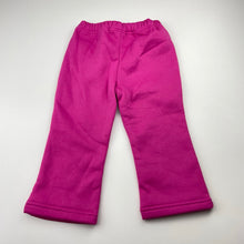 Load image into Gallery viewer, Girls pink, fleece lined pants, elasticated, Inside leg: 28.5cm, EUC, size 2,  