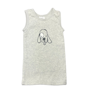 unisex Target, grey cotton singlet top, dog, EUC, size 000,  