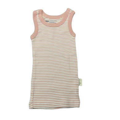 Girls Anko, pink stripe organic cotton singlet top, EUC, size 0000,  