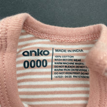 Load image into Gallery viewer, Girls Anko, pink stripe organic cotton singlet top, EUC, size 0000,  
