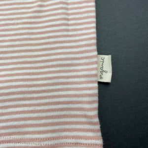 Girls Anko, pink stripe organic cotton singlet top, EUC, size 0000,  