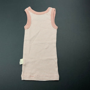 Girls Anko, pink stripe organic cotton singlet top, EUC, size 0000,  