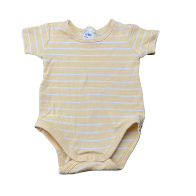 unisex Anko, yellow cotton bodysuit / romper, GUC, size 00,  