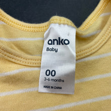Load image into Gallery viewer, unisex Anko, yellow cotton bodysuit / romper, GUC, size 00,  