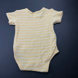 unisex Anko, yellow cotton bodysuit / romper, GUC, size 00,  