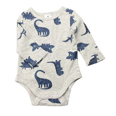 Boys Target, organic cotton bodysuit / romper, dinosaurs, EUC, size 000,  