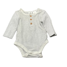 Load image into Gallery viewer, Boys Target, striped cotton henley bodysuit / romper, FUC, size 000,  