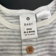 Load image into Gallery viewer, Boys Target, striped cotton henley bodysuit / romper, FUC, size 000,  