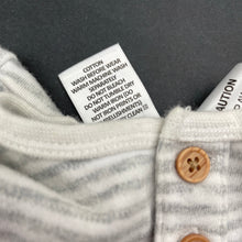 Load image into Gallery viewer, Boys Target, striped cotton henley bodysuit / romper, FUC, size 000,  