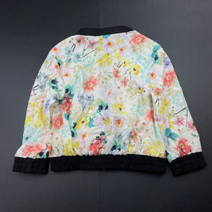 Girls Sista, lightweight floral zip up jacket, EUC, size 2,  