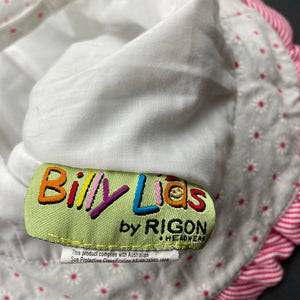 Girls Billy Lids, floral cotton bucket hat, FUC, size 00-0,  