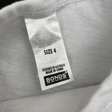 Load image into Gallery viewer, unisex Bonds, white cotton long sleeve top, EUC, size 4,  