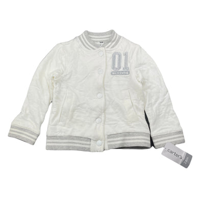 unisex Carters, lightly quilted varsity style sweater, NEW, size 2,  