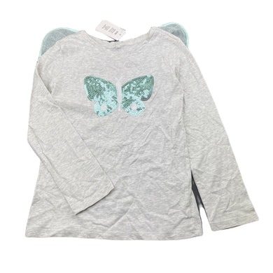 Girls Kids & Co, cotton long sleeve top, butterfly wings, NEW, size 7,  