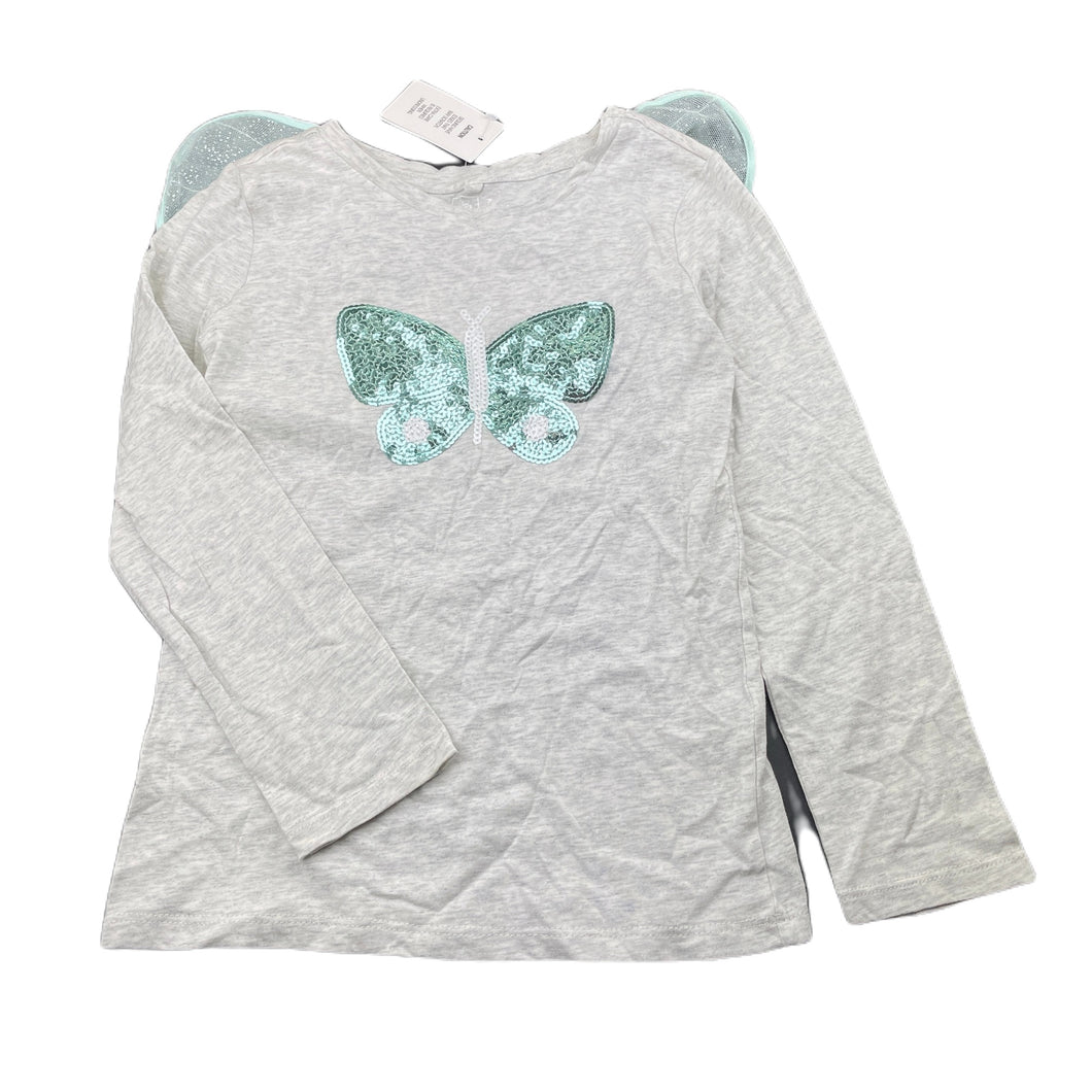Girls Kids & Co, cotton long sleeve top, butterfly wings, NEW, size 7,  