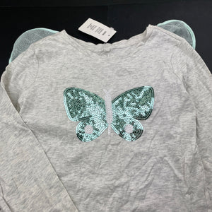 Girls Kids & Co, cotton long sleeve top, butterfly wings, NEW, size 7,  
