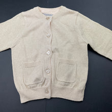 Load image into Gallery viewer, Girls Emerson, metallic gold lightweight knit cardigan, EUC, size 2,  