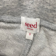 Load image into Gallery viewer, Girls Seed, grey cotton track pants, elasticated, Inside leg: 41cm, EUC, size 5,  