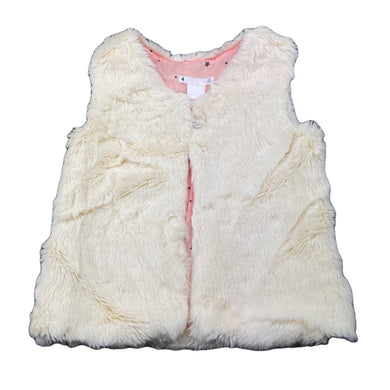 Girls Target, cream faux fur vest, EUC, size 4,  