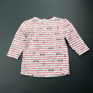 Girls Baby Baby, striped stretchy long sleeve top, FUC, size 000,  