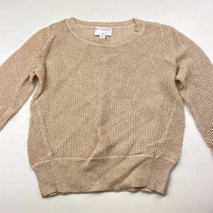 Girls Witchery, metallic gold lightweight sweater / jumper, EUC, size 4,  