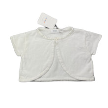 Load image into Gallery viewer, Girls Korango, white cotton cropped short sleeve cardigan, NEW, size 3,  