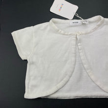 Load image into Gallery viewer, Girls Korango, white cotton cropped short sleeve cardigan, NEW, size 3,  