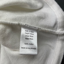 Load image into Gallery viewer, Girls Korango, white cotton cropped short sleeve cardigan, NEW, size 3,  