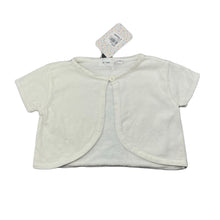 Load image into Gallery viewer, Girls Korango, white cotton cropped short sleeve cardigan, NEW, size 4,  