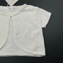 Load image into Gallery viewer, Girls Korango, white cotton cropped short sleeve cardigan, NEW, size 4,  