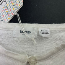 Load image into Gallery viewer, Girls Korango, white cotton cropped short sleeve cardigan, NEW, size 4,  