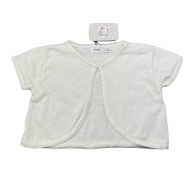 Girls Korango, white cotton cropped short sleeve cardigan, NEW, size 5,  