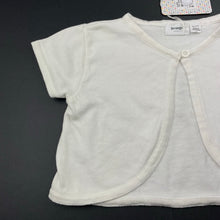 Load image into Gallery viewer, Girls Korango, white cotton cropped short sleeve cardigan, NEW, size 5,  