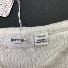 Load image into Gallery viewer, Girls Korango, white cotton cropped short sleeve cardigan, NEW, size 5,  
