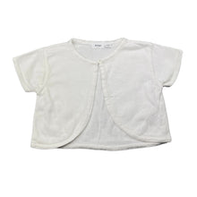 Load image into Gallery viewer, Girls Korango, white cotton cropped short sleeve cardigan, GUC, size 6,  