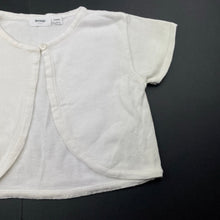 Load image into Gallery viewer, Girls Korango, white cotton cropped short sleeve cardigan, GUC, size 6,  