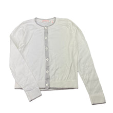 Load image into Gallery viewer, Girls Country Road, white &amp; silver lightweight knit cardigan, FUC, size 7,  