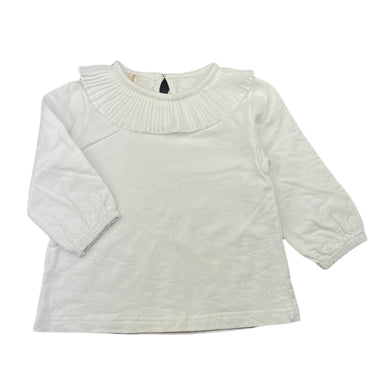 Girls QUEEN BABY, white cotton long sleeve top, GUC, size 3,  