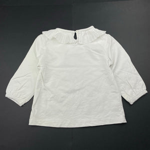 Girls QUEEN BABY, white cotton long sleeve top, GUC, size 3,  