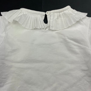 Girls QUEEN BABY, white cotton long sleeve top, GUC, size 3,  