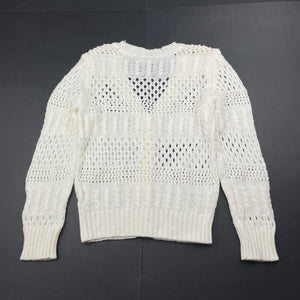 Girls Target, cream knitted cardigan, EUC, size 7,  
