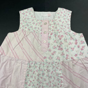 Girls H&M, vintage floral cotton dress, mild discolouration, FUC, size 1, L: 45cm