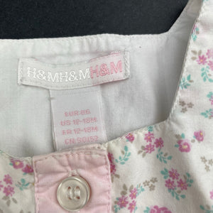 Girls H&M, vintage floral cotton dress, mild discolouration, FUC, size 1, L: 45cm
