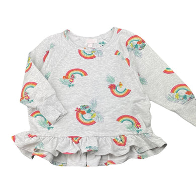 Girls Pumpkin Patch, stretchy batwing sweater / jumper, rainbows, GUC, size 7,  