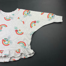 Load image into Gallery viewer, Girls Pumpkin Patch, stretchy batwing sweater / jumper, rainbows, GUC, size 7,  