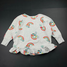 Load image into Gallery viewer, Girls Pumpkin Patch, stretchy batwing sweater / jumper, rainbows, GUC, size 7,  