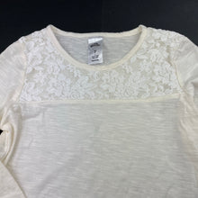 Load image into Gallery viewer, Girls Miss Understood, cream long sleeve top, lace detail, EUC, size 7,  