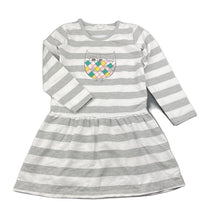 Load image into Gallery viewer, Girls Charlie &amp; Me, striped casual long sleeve dress, FUC, size 5, L: 56cm