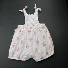 Load image into Gallery viewer, Girls Plum Precious, floral cotton summer romper, GUC, size 00,  